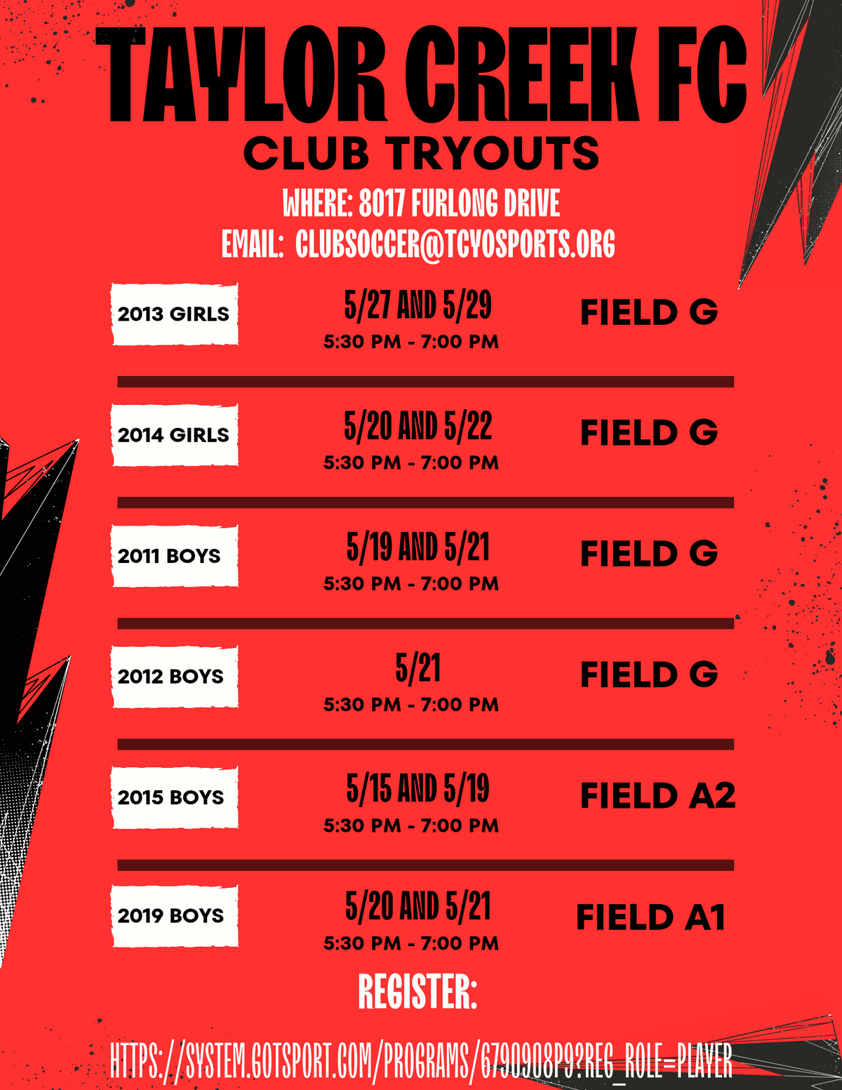 TCYO Soccer Tryouts